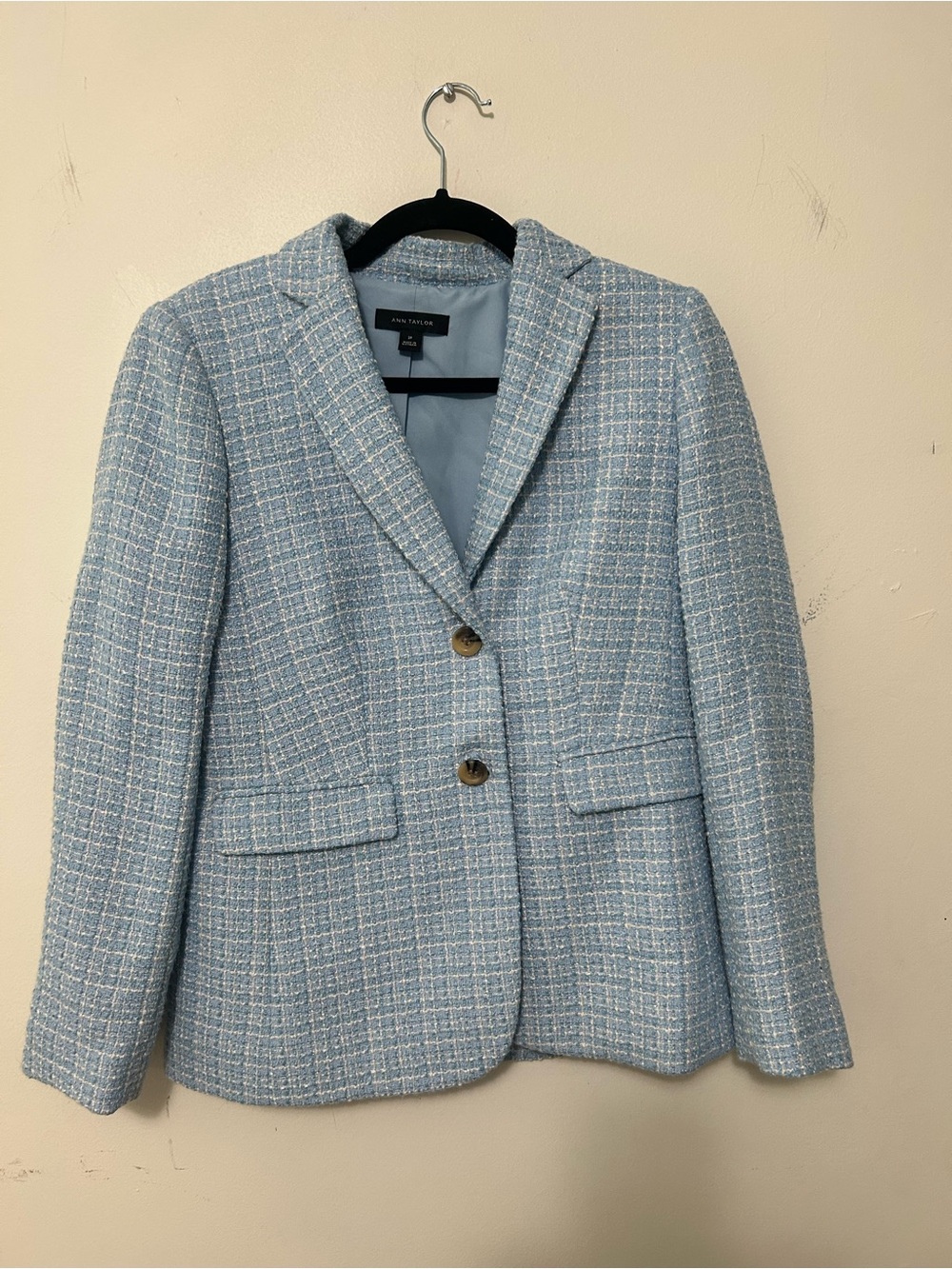 Ann Taylor Powder Blue Tweed Blazer